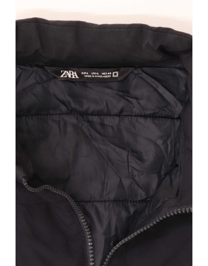 Zara Herren Wattierte Jacke UK 40 Large Marineblau
