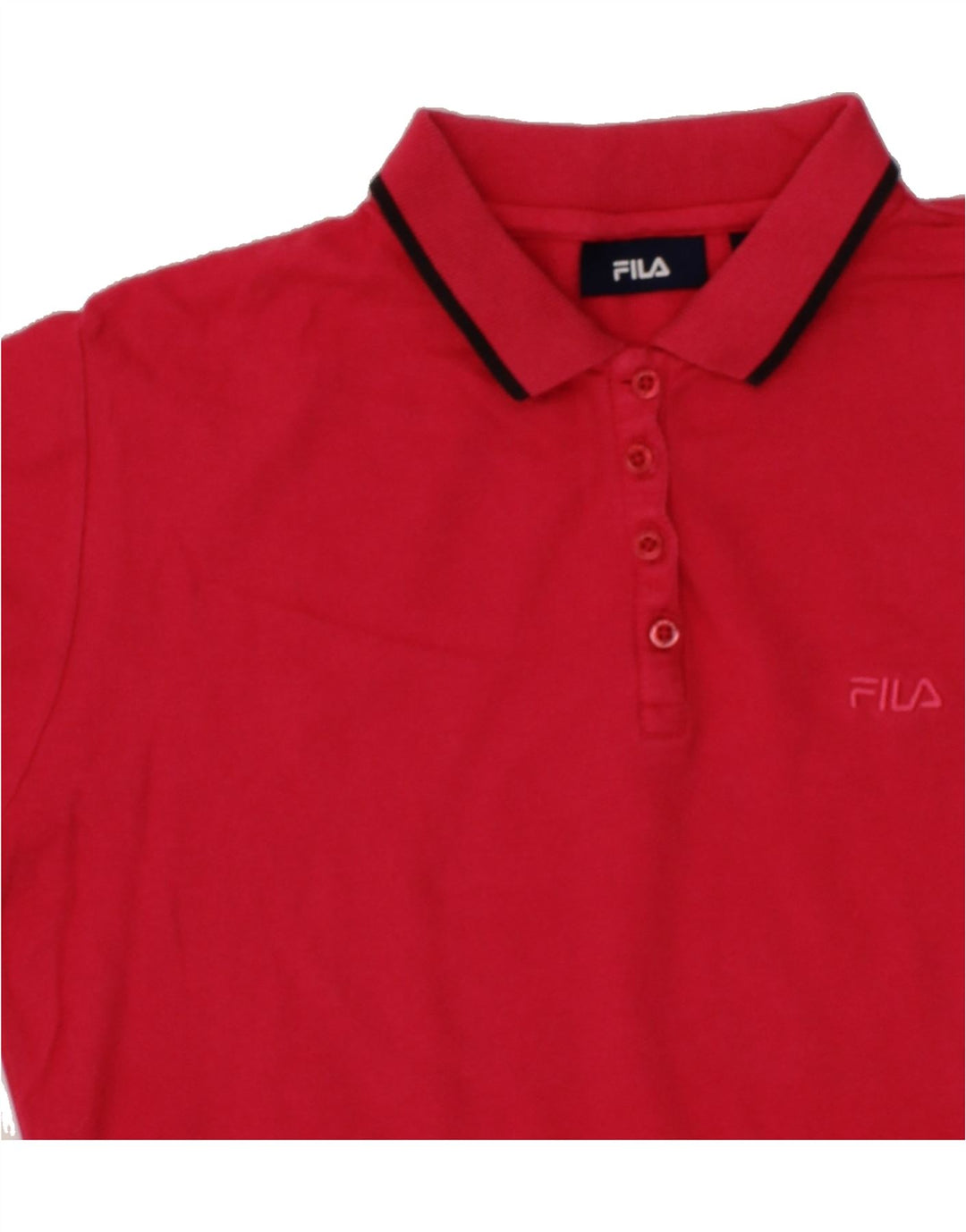 FILA Womens Polo Shirt UK 16 Large Red Cotton Vintage Fila and Second-Hand Fila from Messina Hembry 