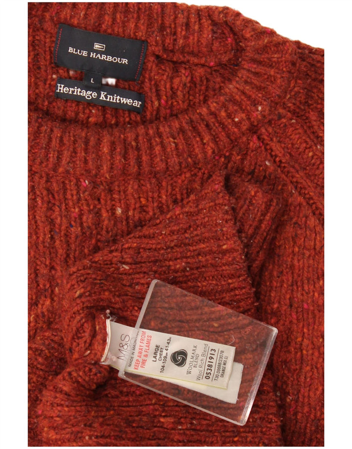 Marks & Spencer Herren Autograph Pullover mit U-Boot-Ausschnitt, Größe L, Orange