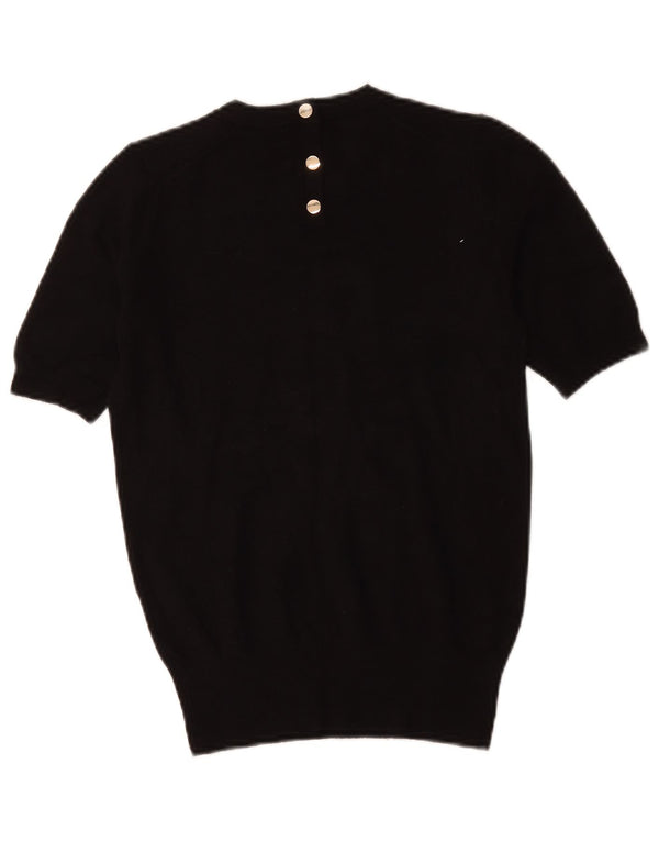 ZARA Damen Pullover mit kurzen Ärmeln und Rundhalsausschnitt, Gr. 10, Größe S, Schwarz