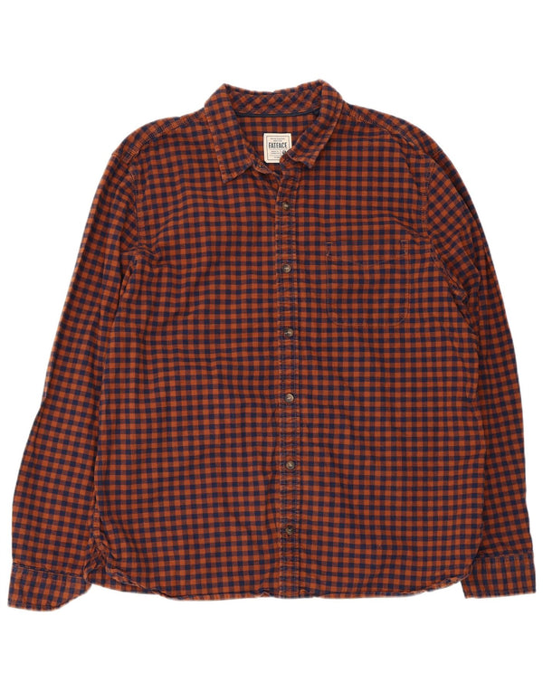 Fat Face Herren-Flanellhemd mit normaler Passform, XL, Orange, Gingham-Baumwolle