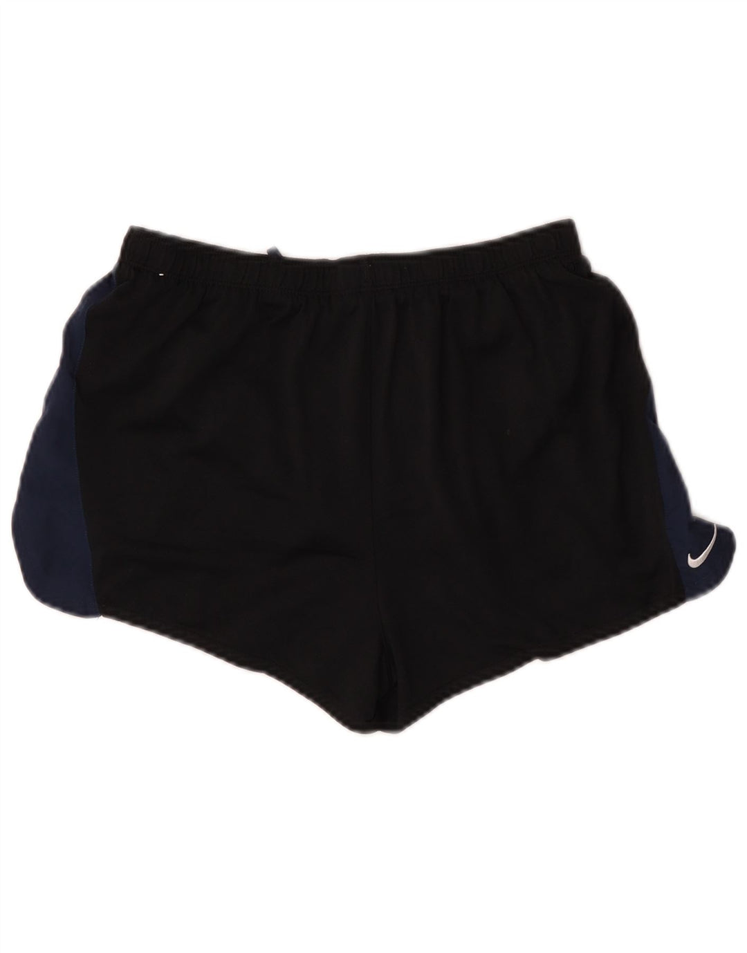 Nike Damen Dri Fit Sport Shorts UK 12 Mittelschwarzes Colourblock-Polyester