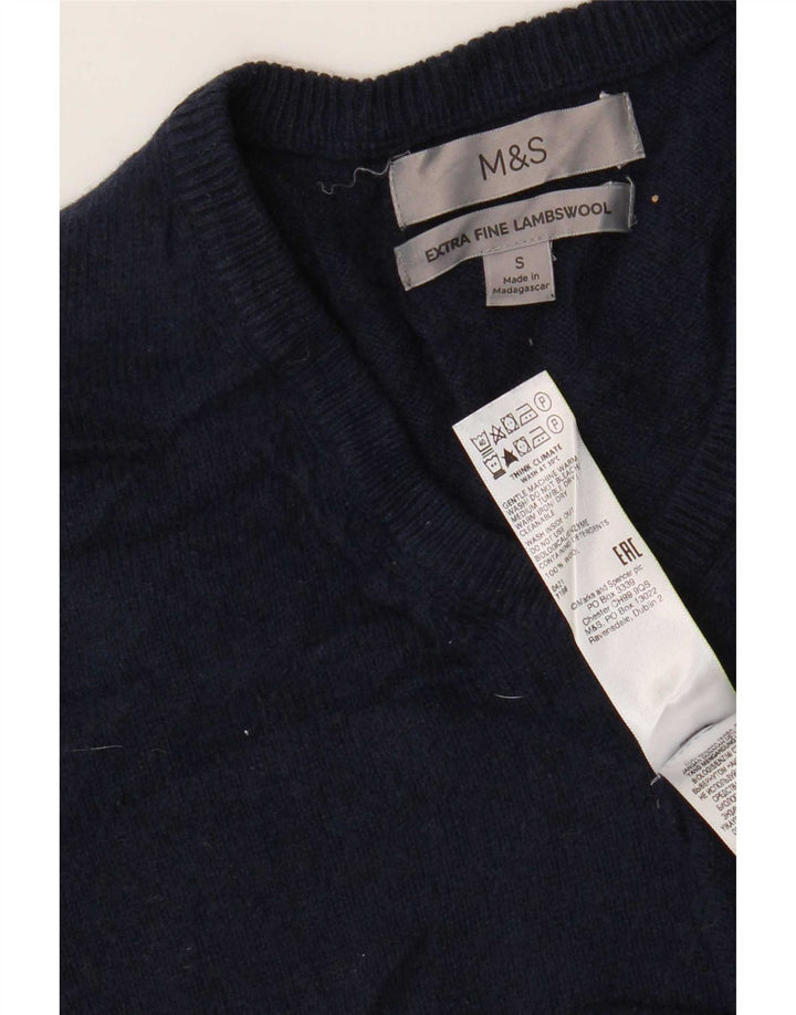 Marks & Spencer Herren Weste Tank Top Small Marineblaue Wolle