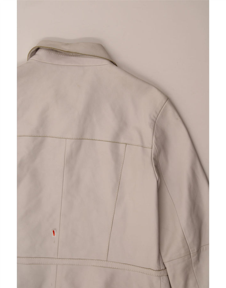 JAKE'S Womens Leather Jacket UK 18 XL Grey Leather Vintage Jake's and Second-Hand Jake's from Messina Hembry 