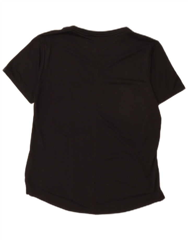 Nike Damen Dri Fit T-Shirt Top UK 10 Small Schwarz Polyester
