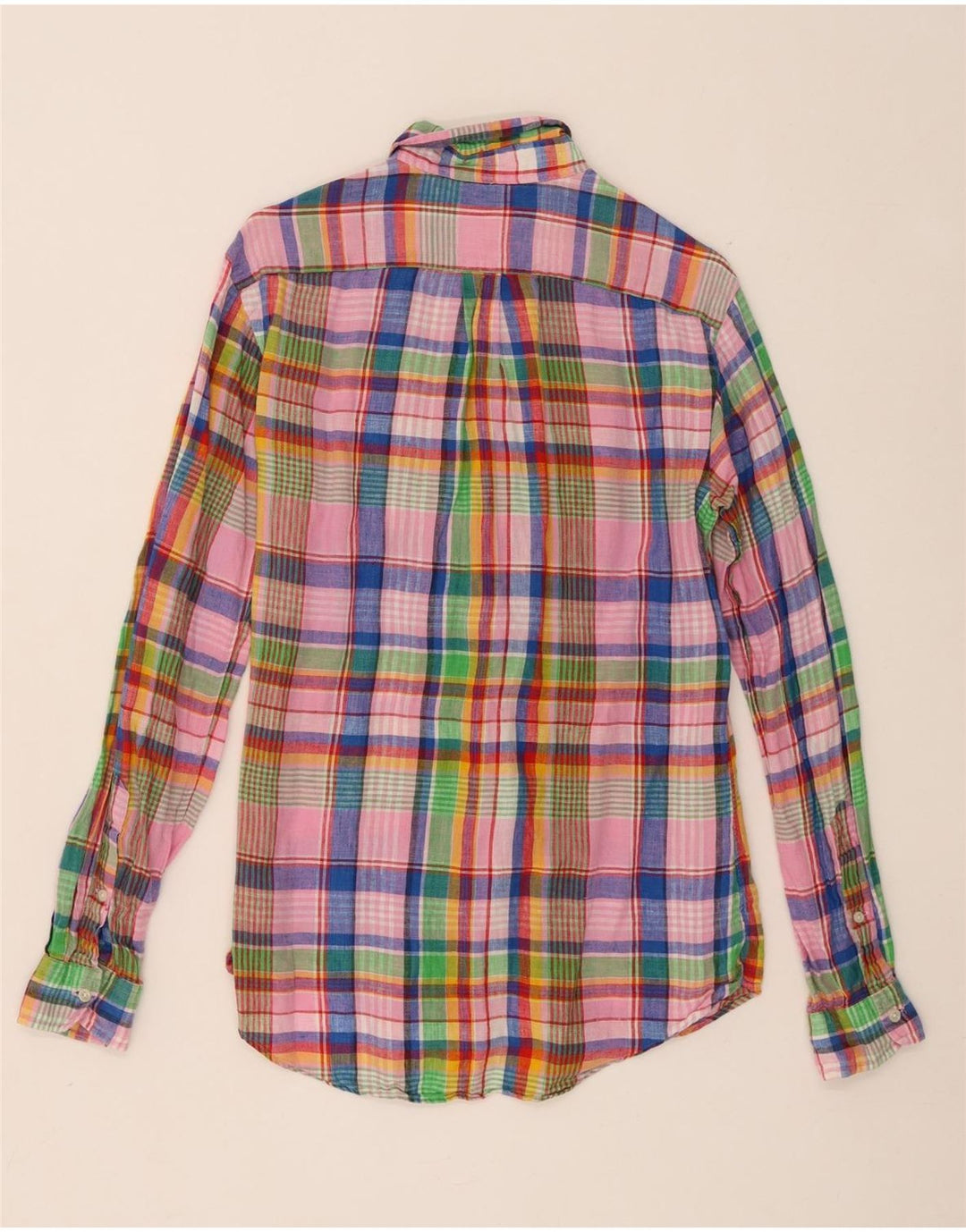 Polo Ralph Lauren Herren-Hemd mit individueller Passform, klein, mehrfarbig, kariert, Leinen