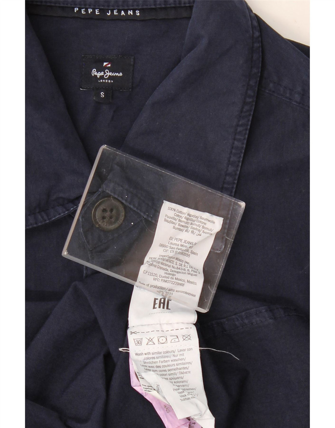 PEPE JEANS Herren-Grafikhemd, klein, marineblau, Baumwolle