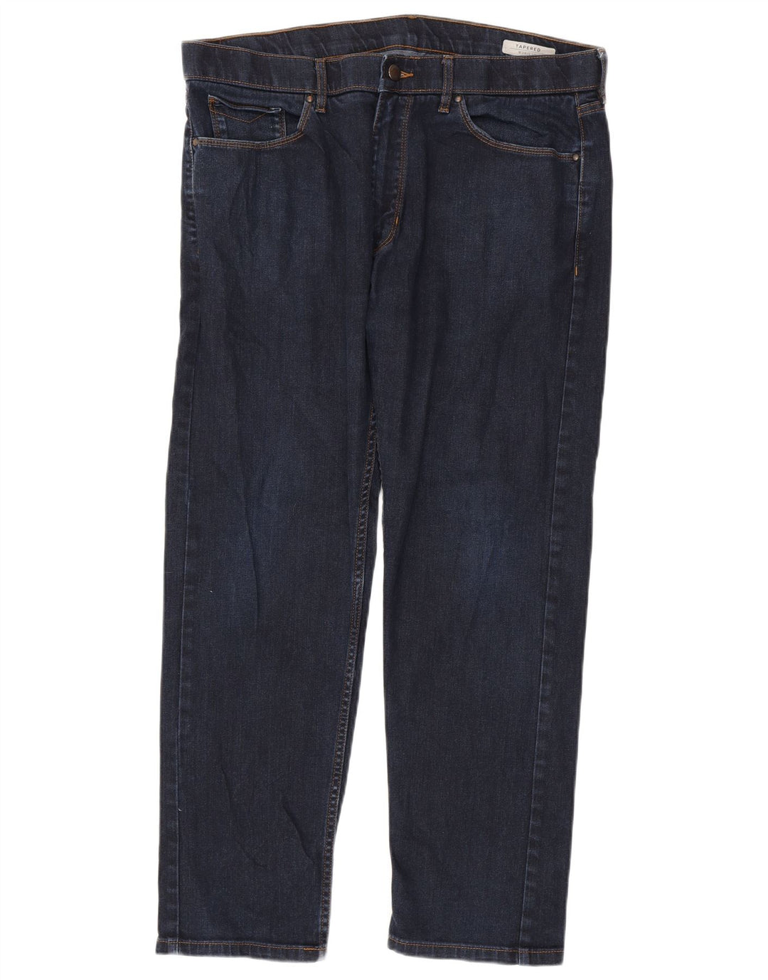 Marks & Spencer Herren Tapered Jeans W36 L29 Marineblaue Baumwolle