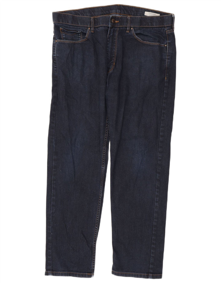 Marks & Spencer Herren Tapered Jeans W36 L29 Marineblaue Baumwolle