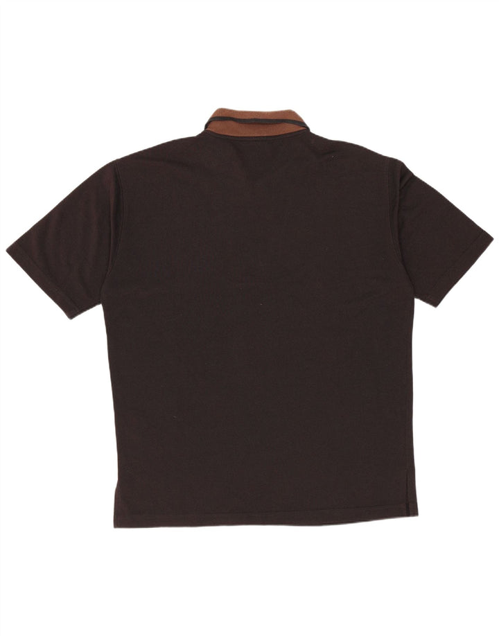 Trussardi Jeans Herren-Poloshirt, Mittelschwarzes Colourblock-Polyester