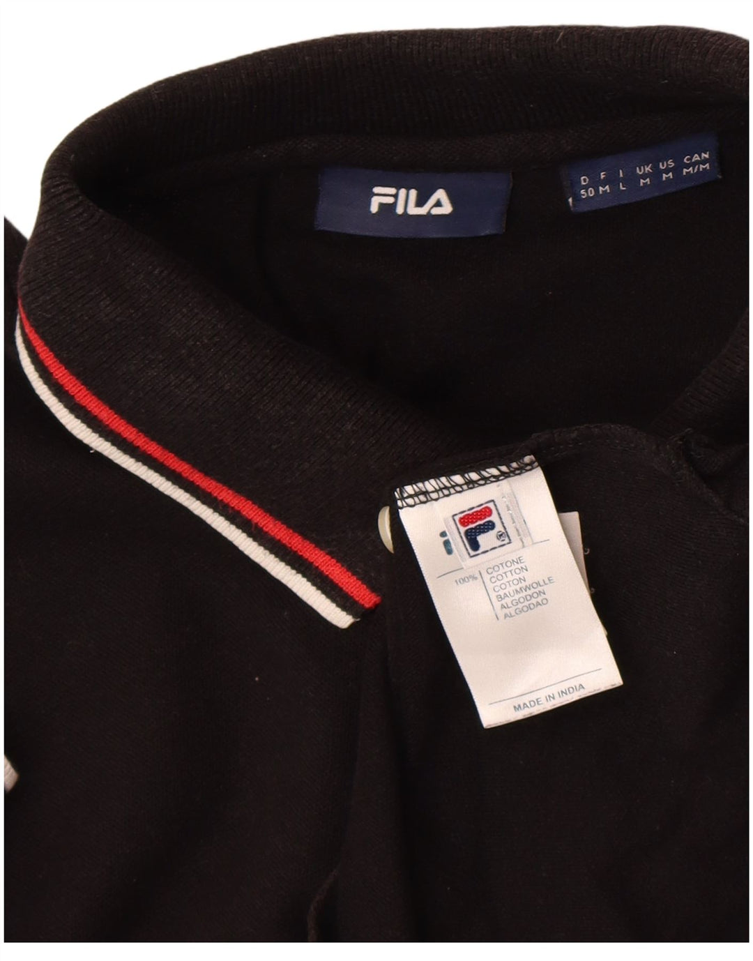 Fila Herren Poloshirt Mittelschwarze Baumwolle