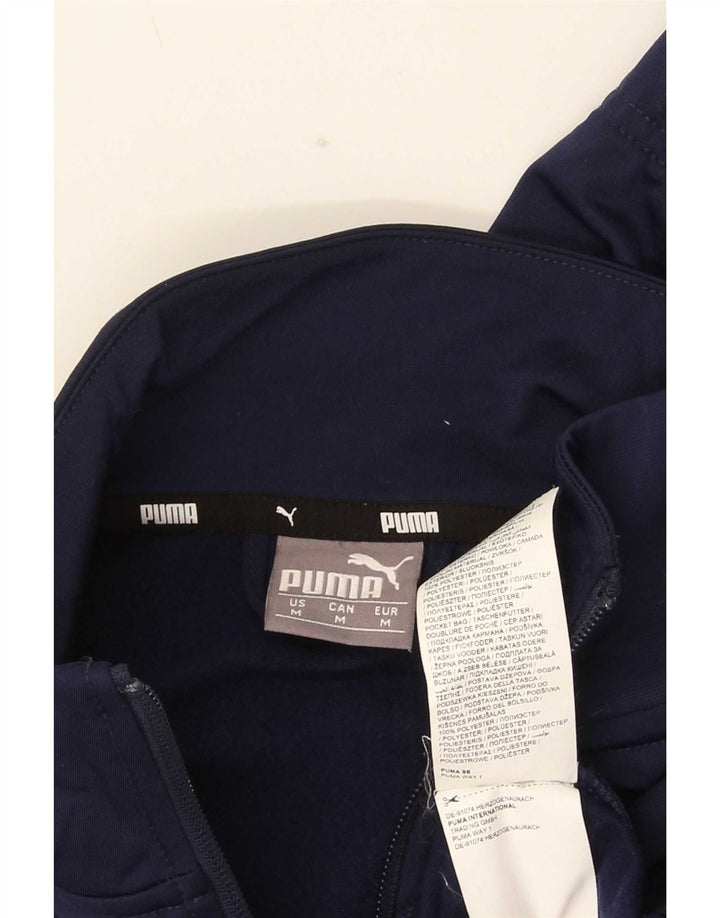 Puma Herren-Trainingsanzug-Top-Jacke, mittelblaues Farbblock-Polyester