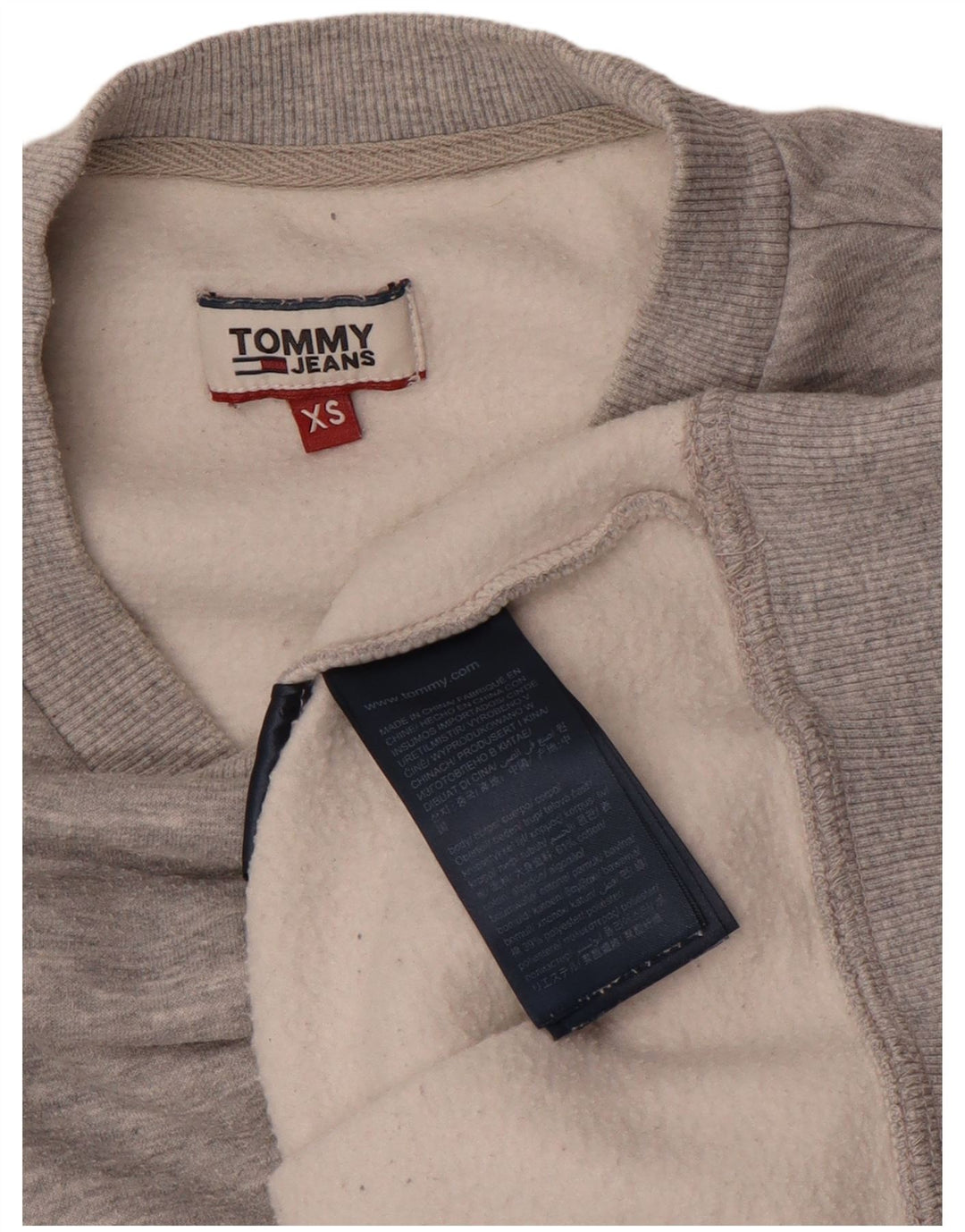 TOMMY HILFIGER Herren Sweatshirt Pullover XS Grau gefleckte Baumwolle