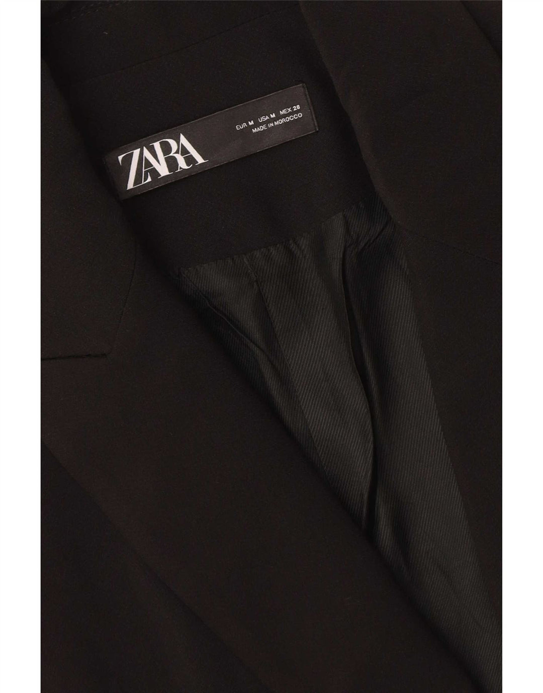 Zara Damen Longline Weste UK 14 Medium Schwarz Polyester