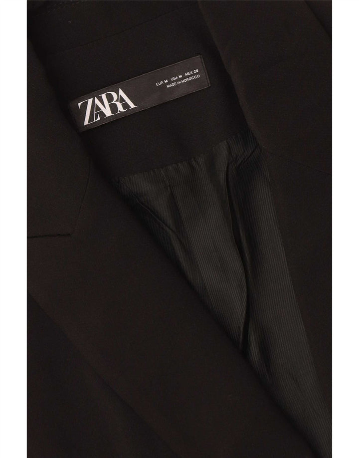 Zara Damen Longline Weste UK 14 Medium Schwarz Polyester