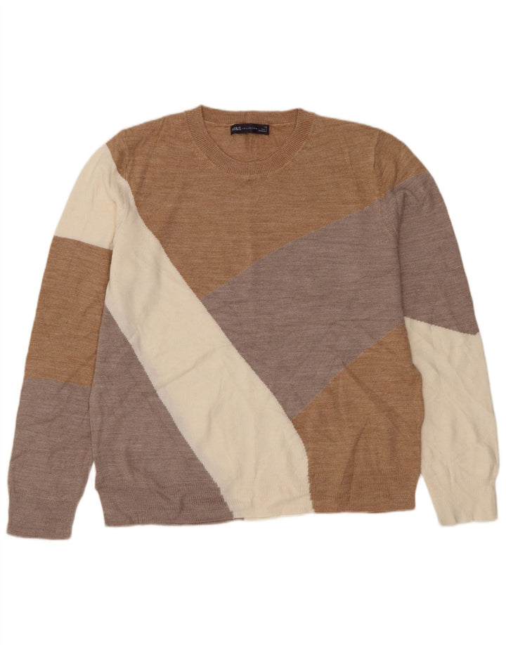 MARKS & SPENCER Damen Pullover mit Rundhalsausschnitt, UK 12, Mittelbraun