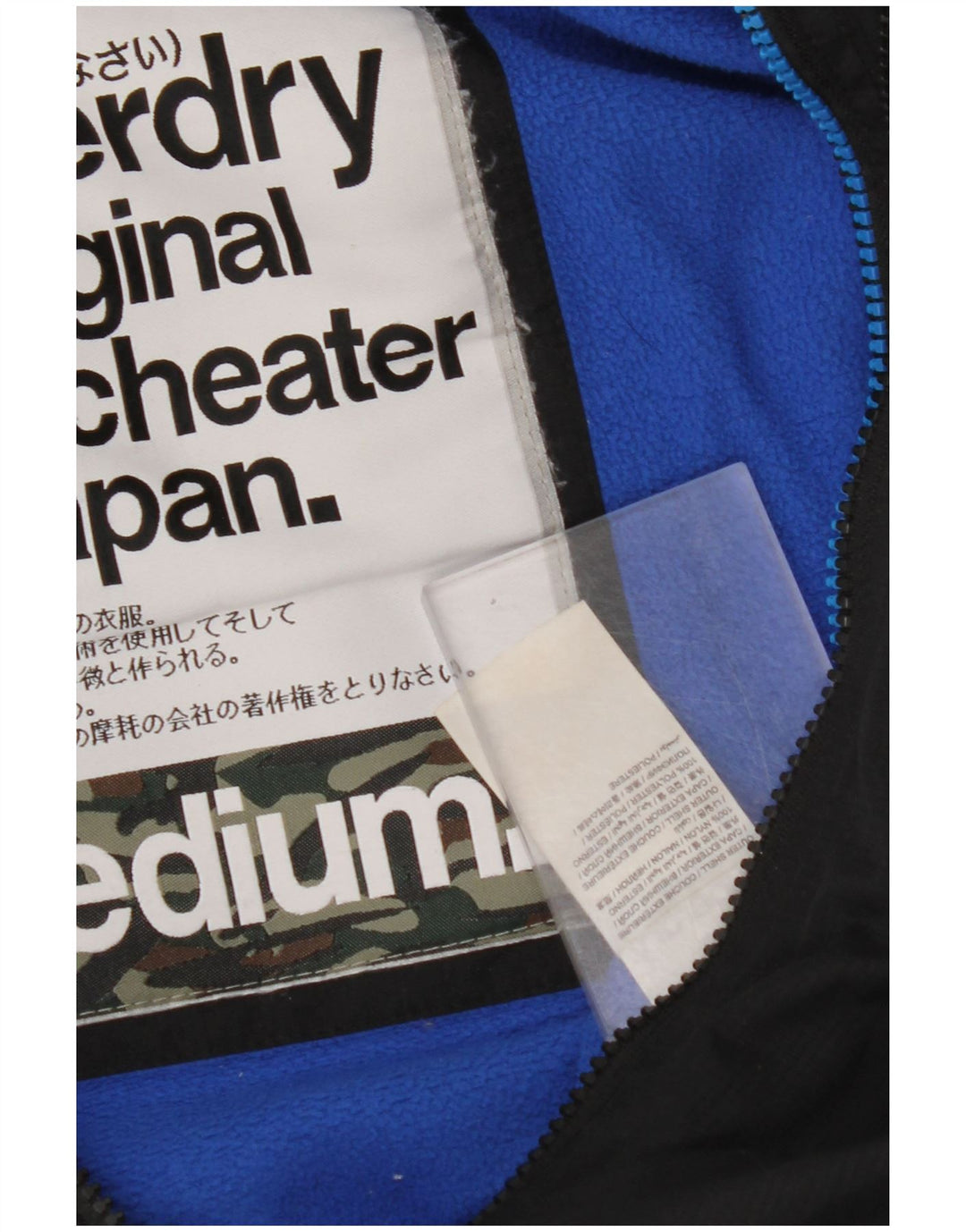 SUPERDRY Herren Windcheater Kapuzen-Windjacke UK 38 Medium Schwarz