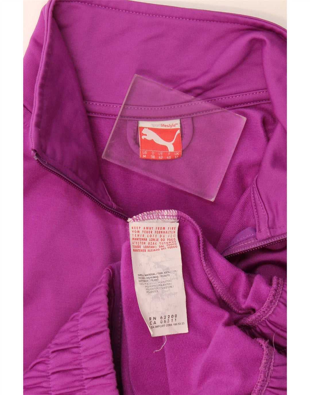 Puma Damen-Trainingsanzug-Top-Jacke, UK 12, Mittelviolett, Polyester
