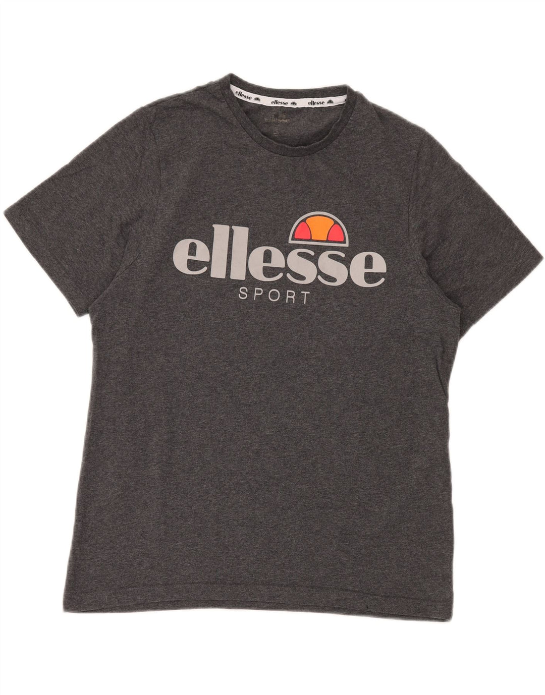 ELLESSE Herren-T-Shirt mit Grafik, mittelgraue Baumwolle