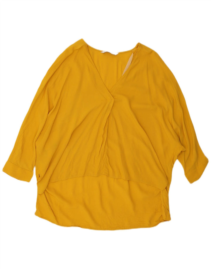 Zara Damen-Blusenoberteil mit 3/4-Ärmeln, übergroß, Gr. 14, Mittelgelb