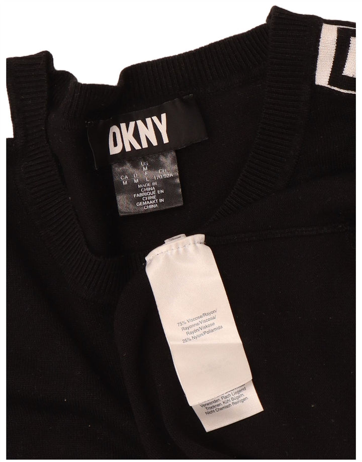 Dkny Womens Graphic Sweatshirt Pullover UK 12 Mittelschwarze Viskose