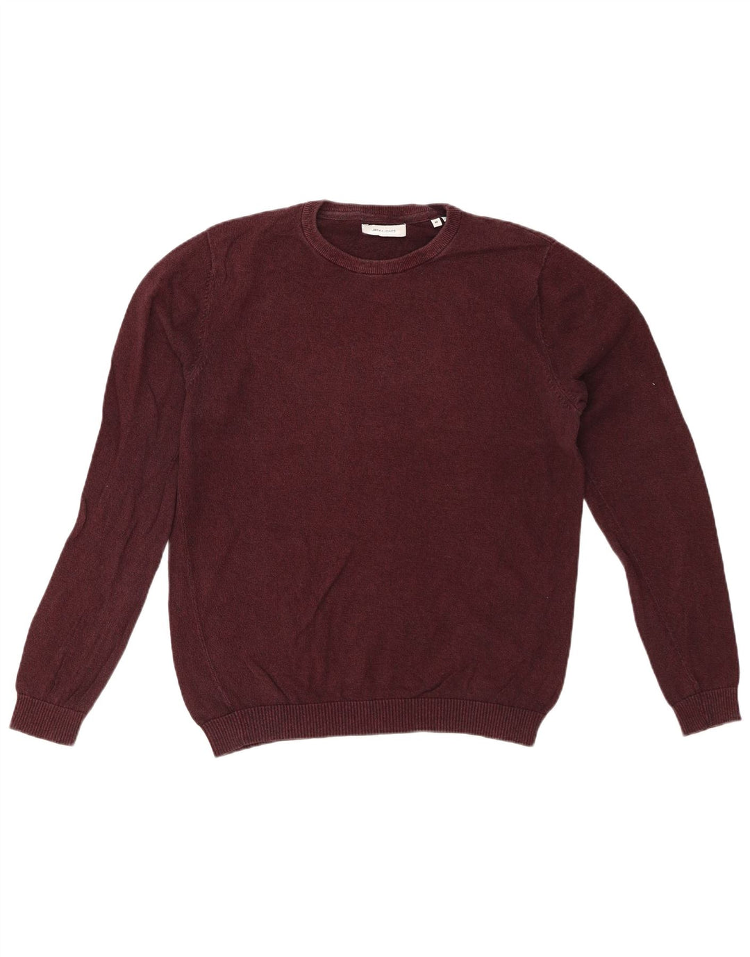 JACK & JONES Herren-Pullover mit Rundhalsausschnitt, mittlerer burgunderroter Baumwolle