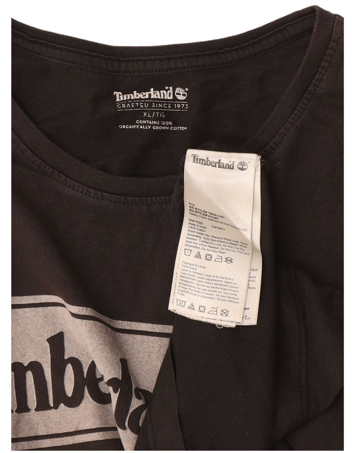 Timberland Herren Grafik T-Shirt Top XL Schwarz Baumwolle