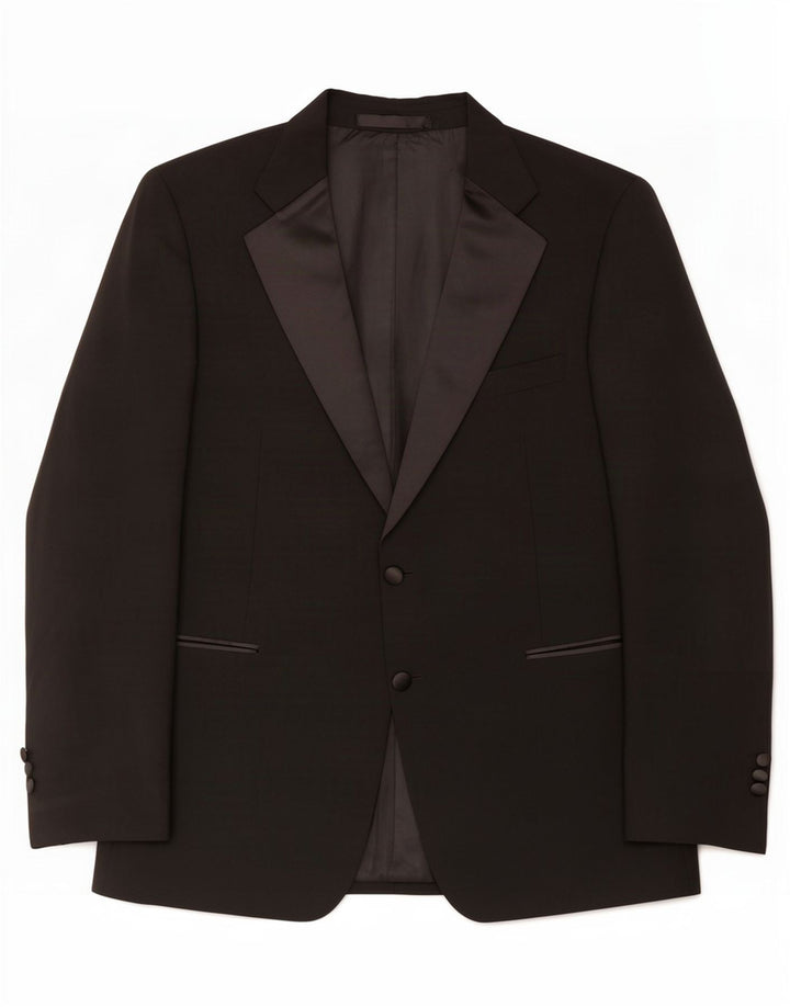 Marks & Spencer Herren-Blazer mit 2 Knöpfen, UK 44, XL, Schwarz, Polyester