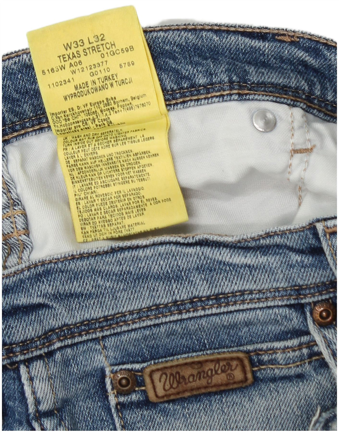 WRANGLER Herren Texas Stretch Straight Jeans W33 L32 Blaue Baumwolle