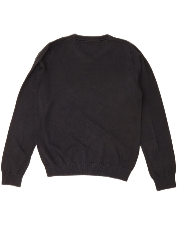 Marks & Spencer Mädchen-Pullover mit V-Ausschnitt, 11–12 Jahre, schwarze Baumwolle