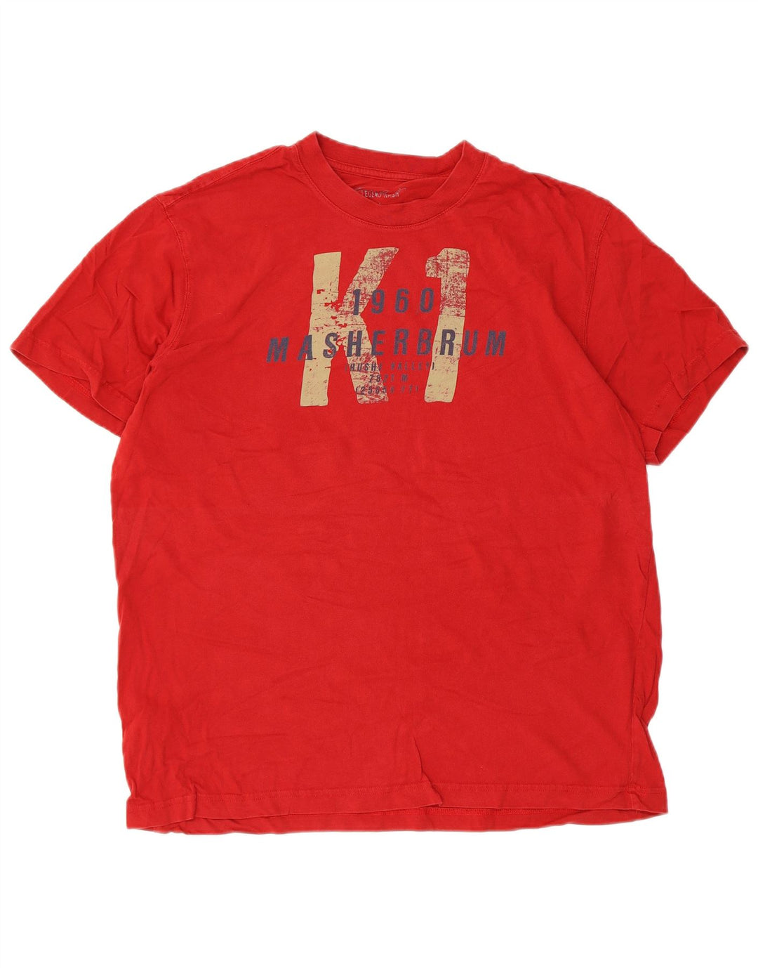 EDDIE BAUER Herren-T-Shirt mit Grafik, Größe L, aus roter Baumwolle