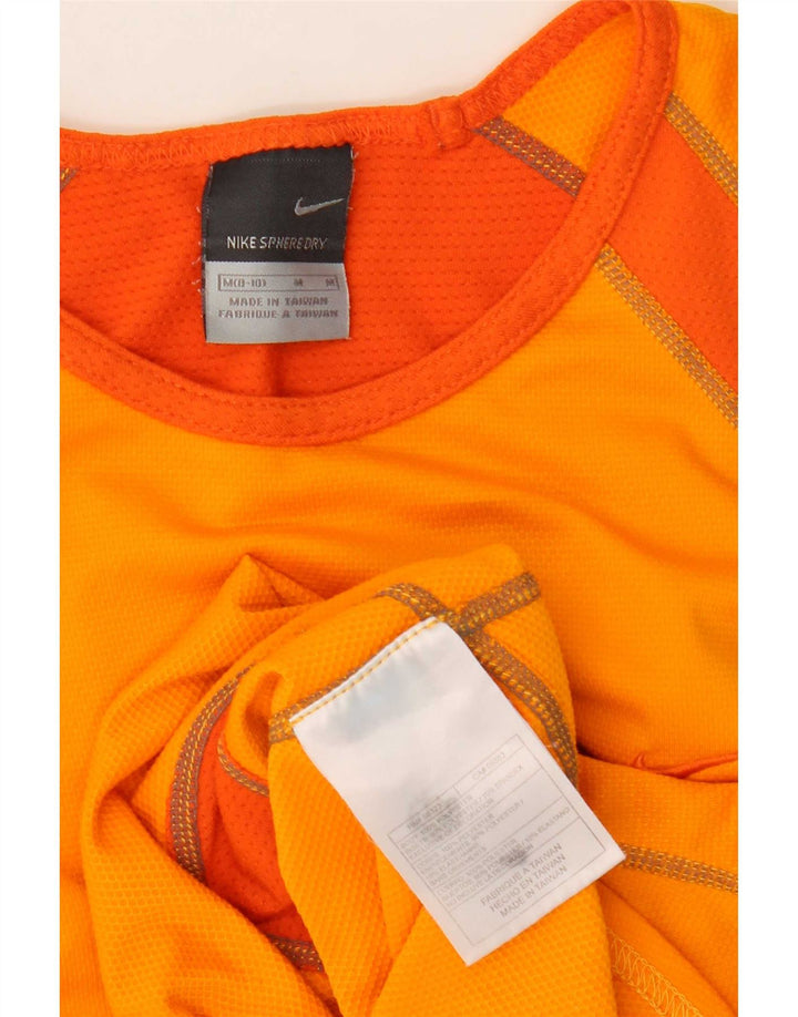 Nike Damen-Trägershirt, US 8/10, mittelorangefarbenes Colourblock-Polyester