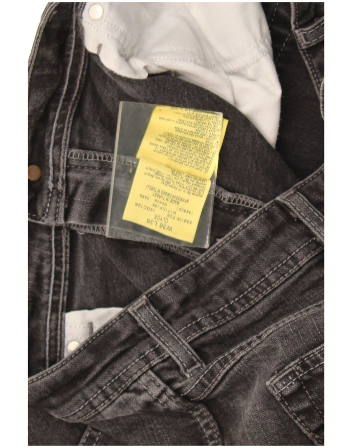 Wrangler Herren Clyde Straight Jeans W36 L30 Graue Baumwolle