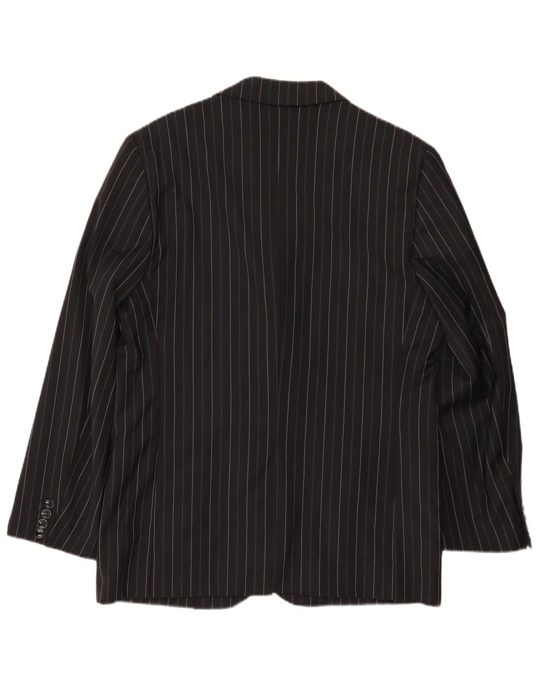 Peter & Sons Herren-Blazer mit 3 Knöpfen, IT 54 2XL, schwarz gestreift, Wolle