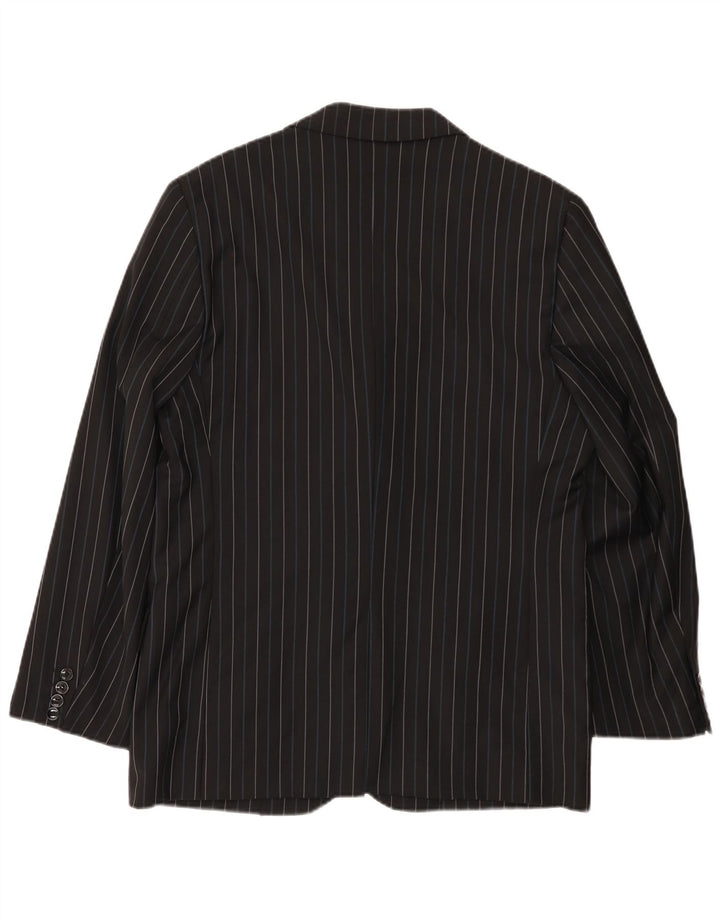 Peter & Sons Herren-Blazer mit 3 Knöpfen, IT 54 2XL, schwarz gestreift, Wolle