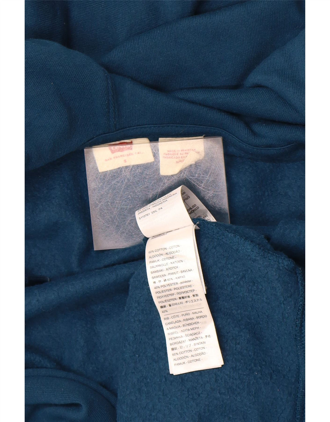 LEVI'S Mens Zip Hoodie Sweater Small Navy Blue Cotton