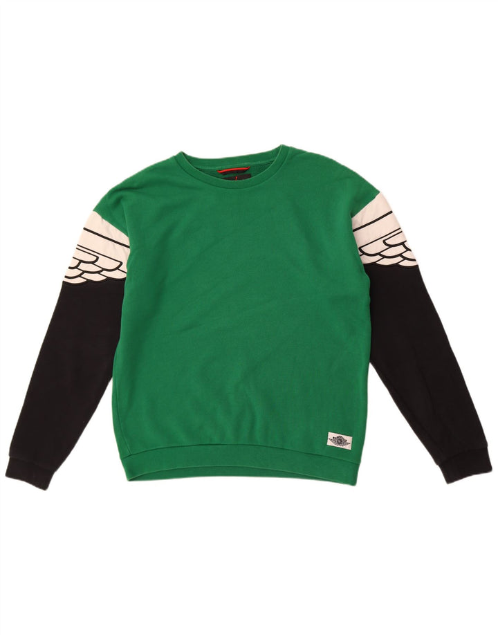 Jordan Herren-Sweatshirt-Pullover, klein, grüne Colourblock-Baumwolle