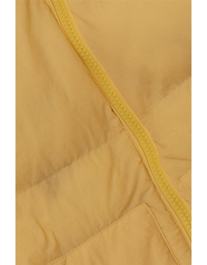 CHAMPION Damen Crop Hooded Wattierte Jacke UK 14 Mittelgelbes Polyamid