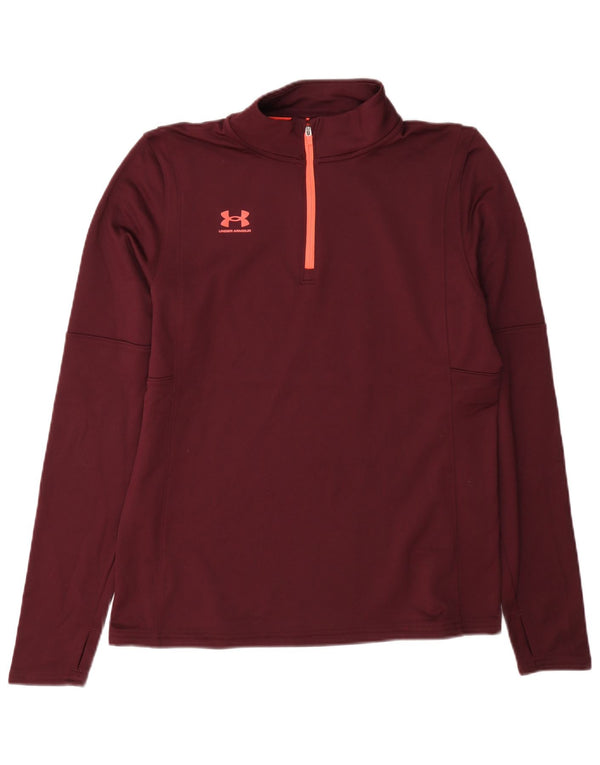 Under Armour Damen-Oberteil mit Reißverschluss, langärmlig, UK 14, mittleres Burgunderrot