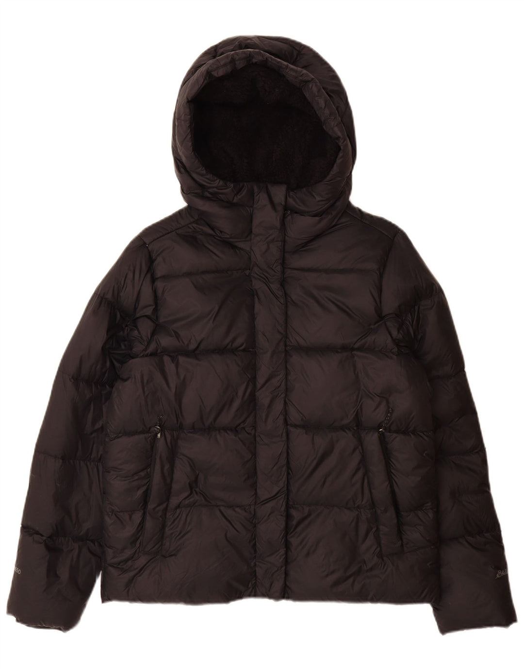 Eddie Bauer Damen-Jacke mit Kapuze, gepolstert, UK 14, mittelschwarzes Nylon