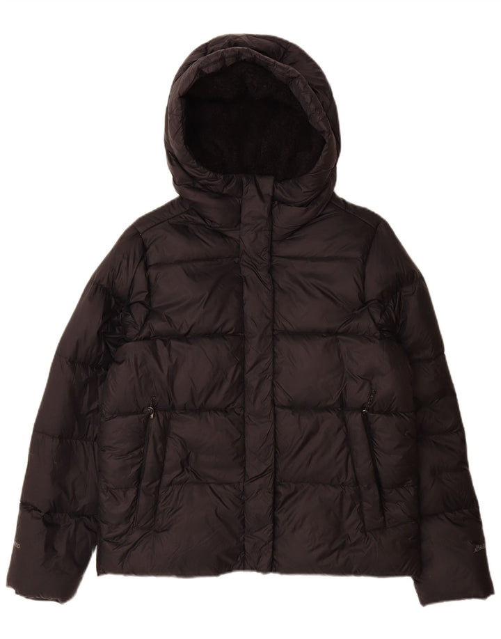 Eddie Bauer Damen-Jacke mit Kapuze, gepolstert, UK 14, mittelschwarzes Nylon