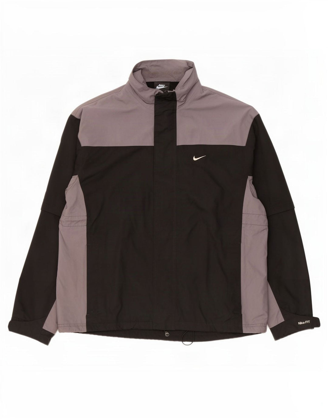 Nike Herren-Trainingsanzug-Topjacke, großes, schwarzes Farbblock-Polyester