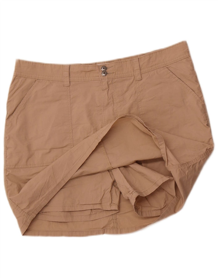 LEE Damen Mini-Skort US 16 2XL Braune Baumwolle