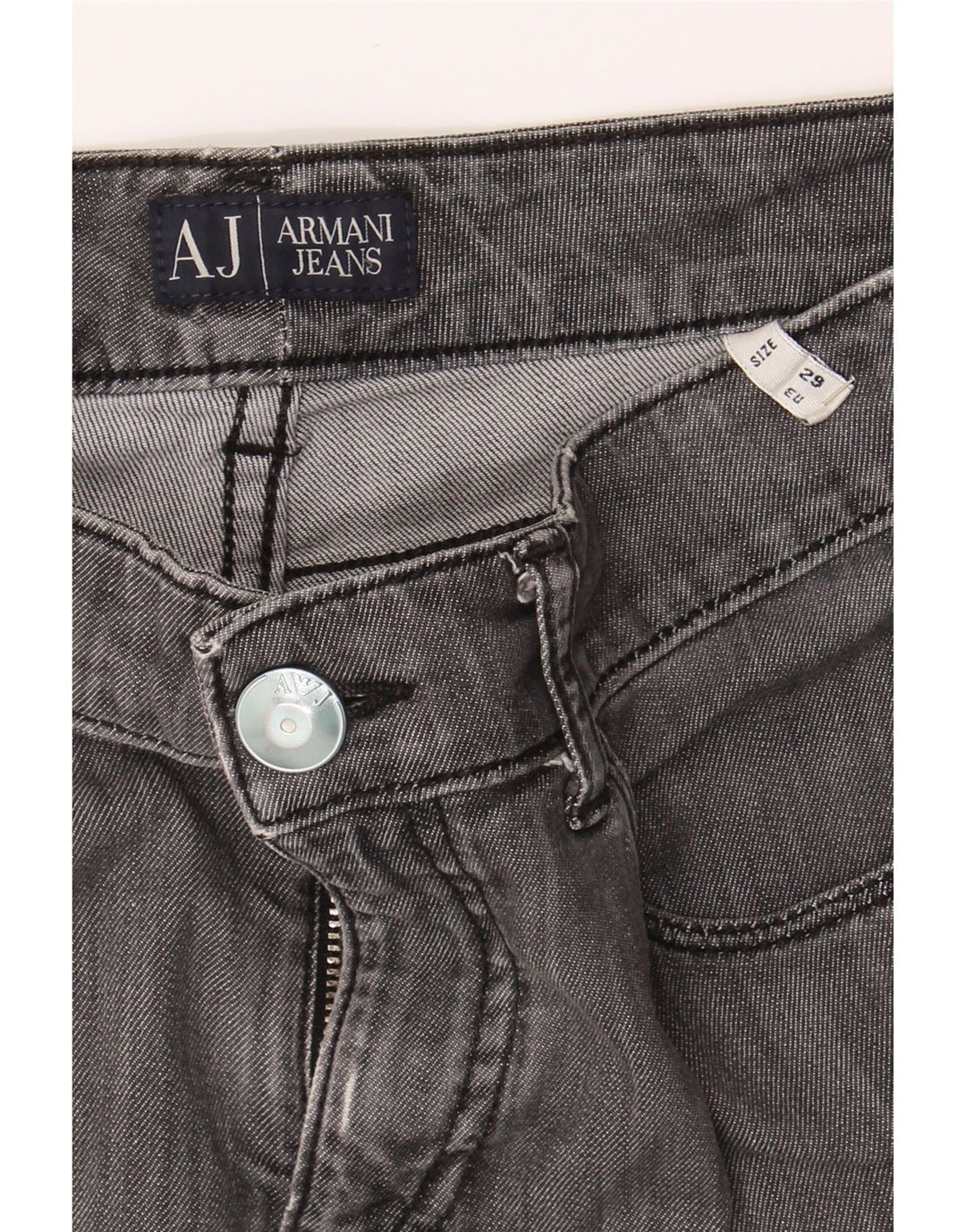 ARMANI Womens Slim Jeans W29 L27 Grey Cotton Vintage Armani and Second-Hand Armani from Messina Hembry 