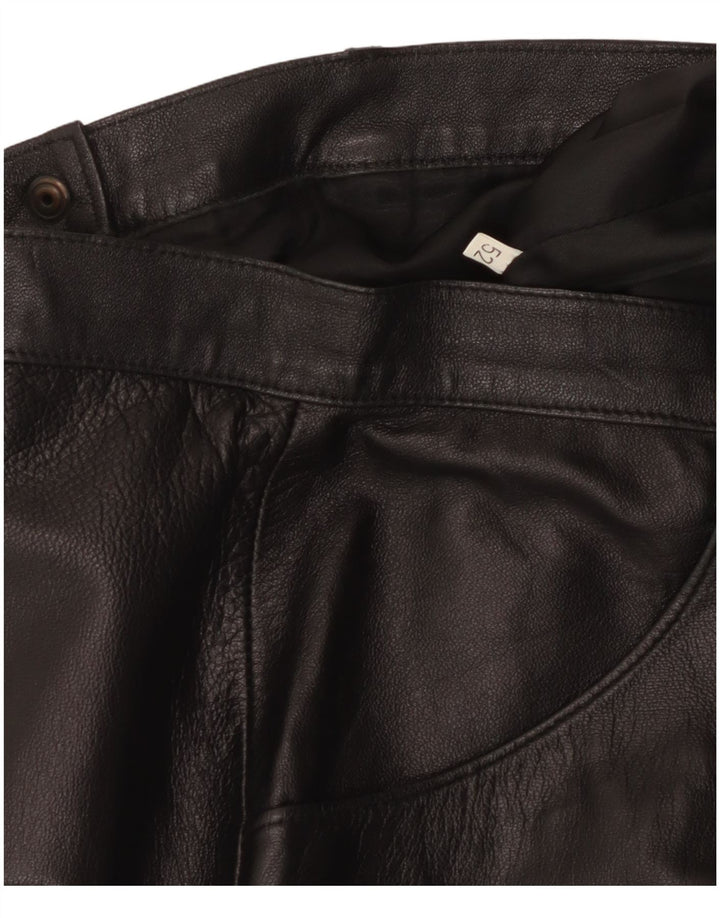 Vintage Damen Lederrock W32 Groß Schwarz