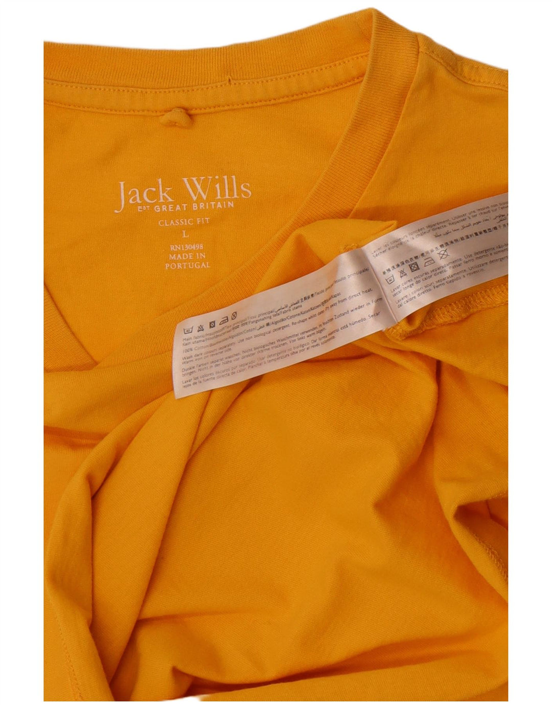 Jack Wills Herren T-Shirt Top Large Gelb Baumwolle