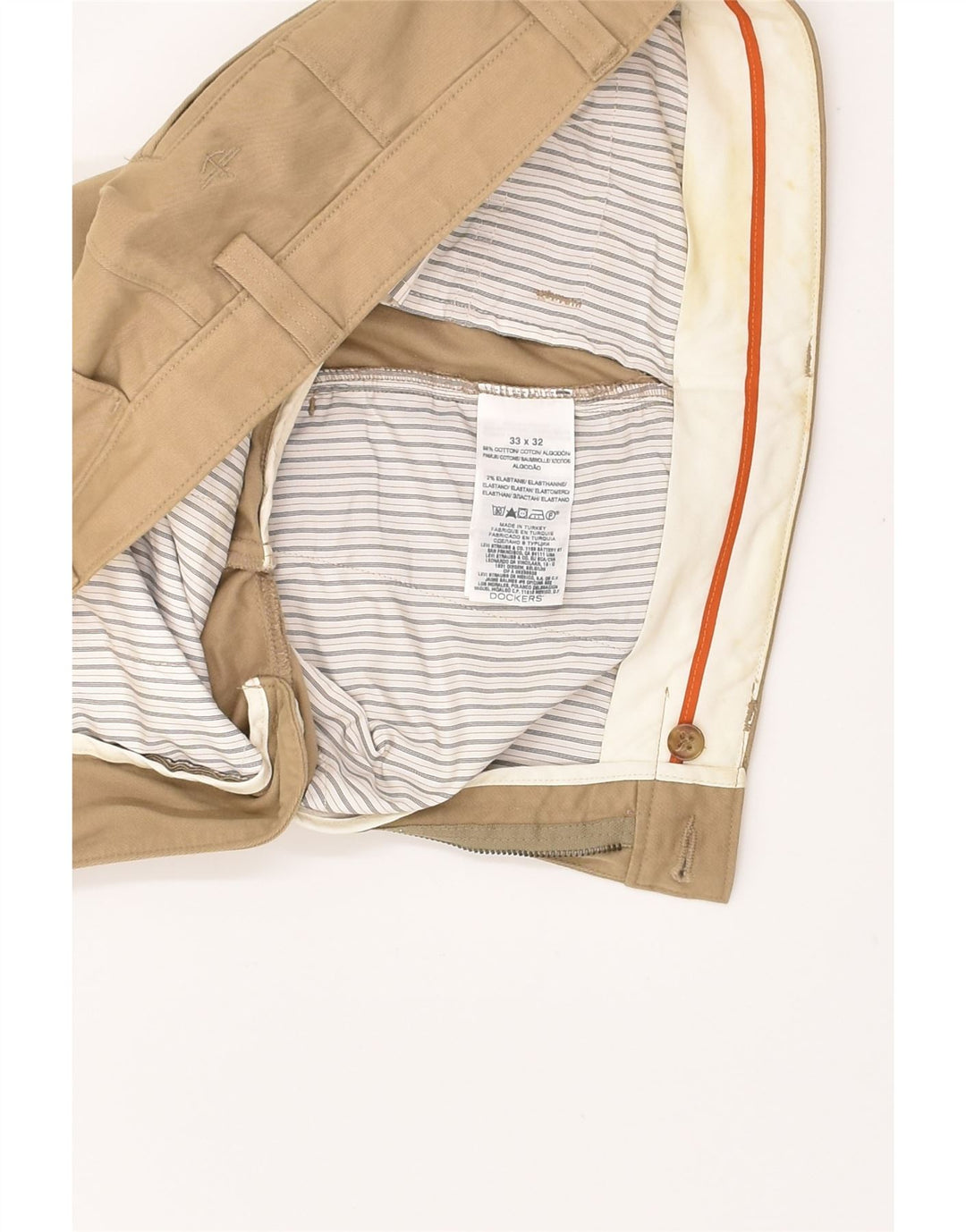 DOCKERS Mens Straight Casual Trousers W33 L28  Brown Cotton | Vintage Dockers | Thrift | Second-Hand Dockers | Used Clothing | Messina Hembry 