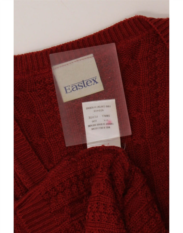 Eastex Damen-Strickjacke, ärmellos, Gr. 10, klein, Rot, Acryl