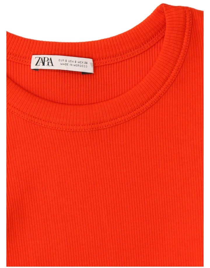 Zara Damen figurbetontes Kleid UK 8 Small Orange