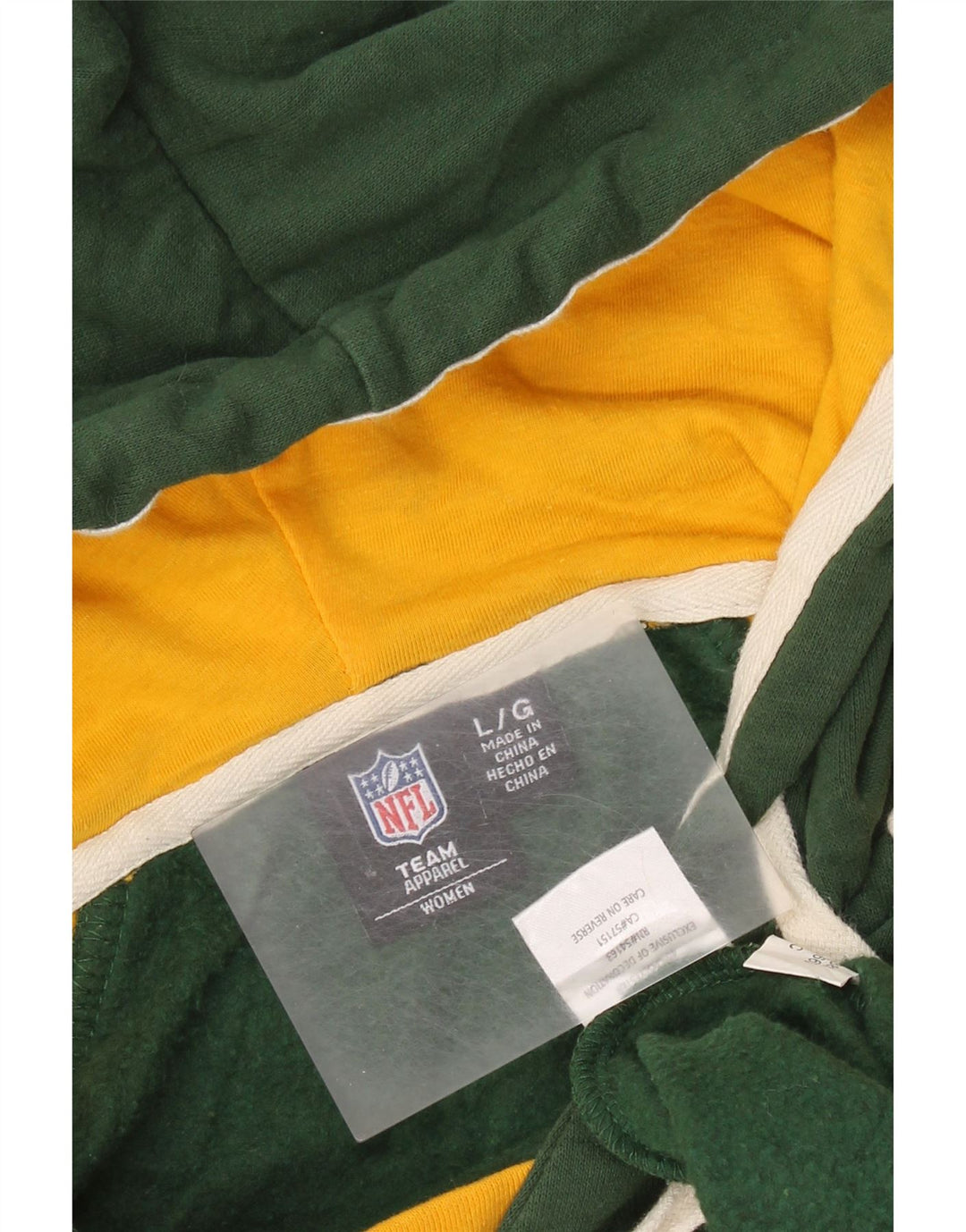 NFL Damen Green Bay Packers Kapuzenpullover UK 16 Large Grüner Farbblock